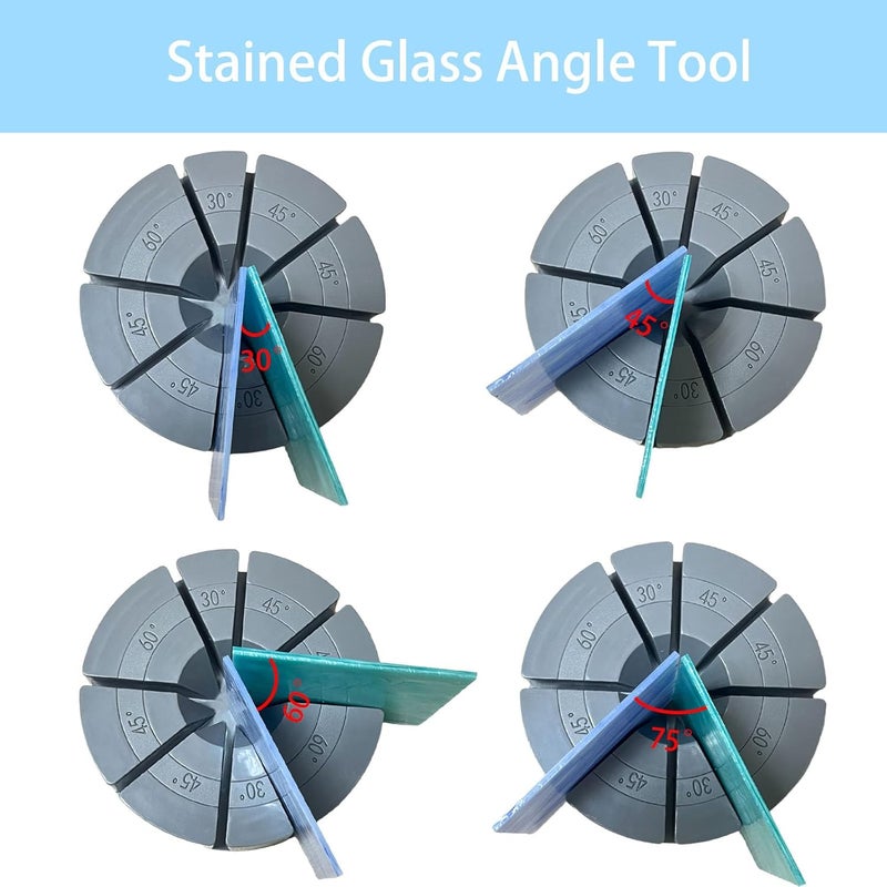spansee Stained Glass Angle Tool, 3D Stained Glass Soldering Jig, Stained Glass Supplies, Stained Glass Angle Jig Fixture, Stained Glass 3D Angle Wedge Tool 30°,45°,60°,75°,90°,105°,120°,135°,150° - Image 2
